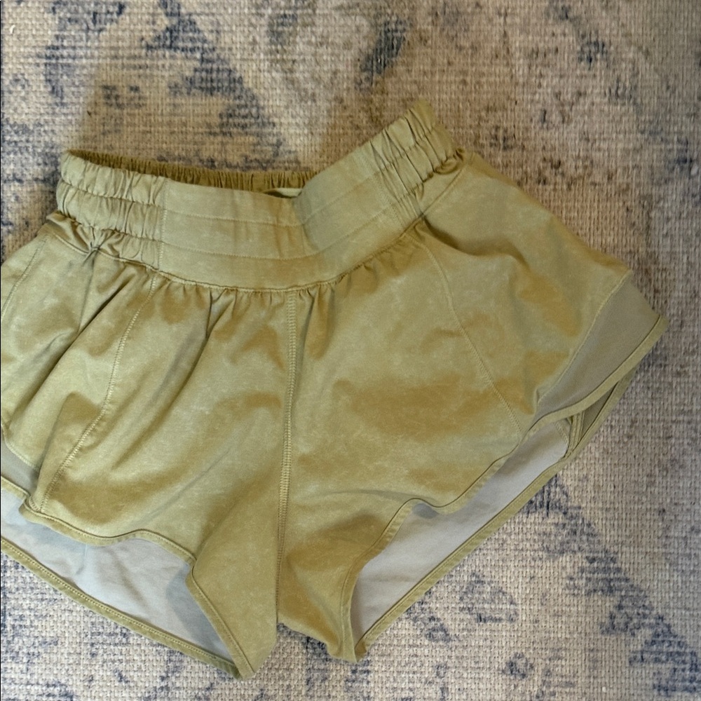 Olive Green Lululemon shorts 2.5”